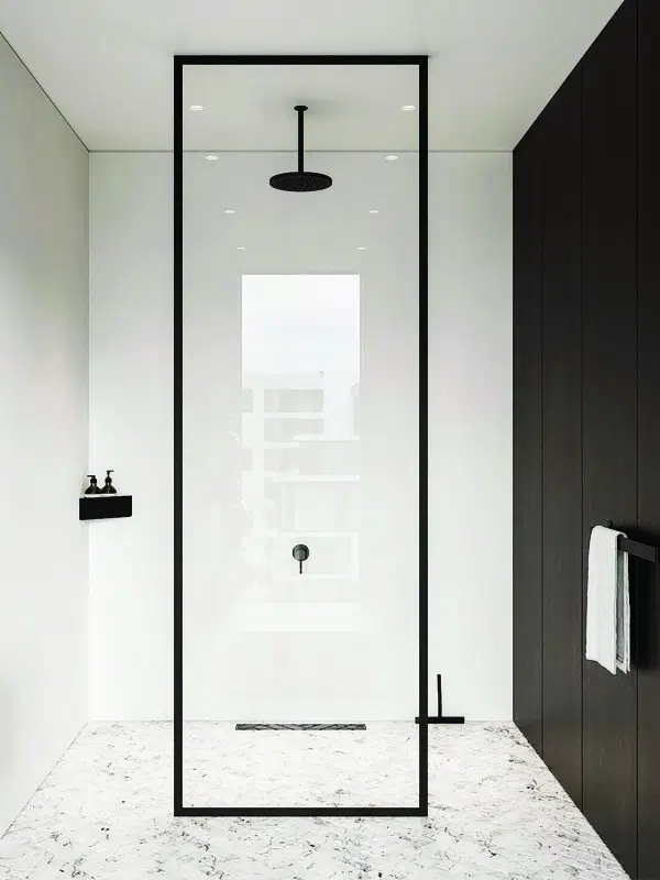 black matte shower screen
