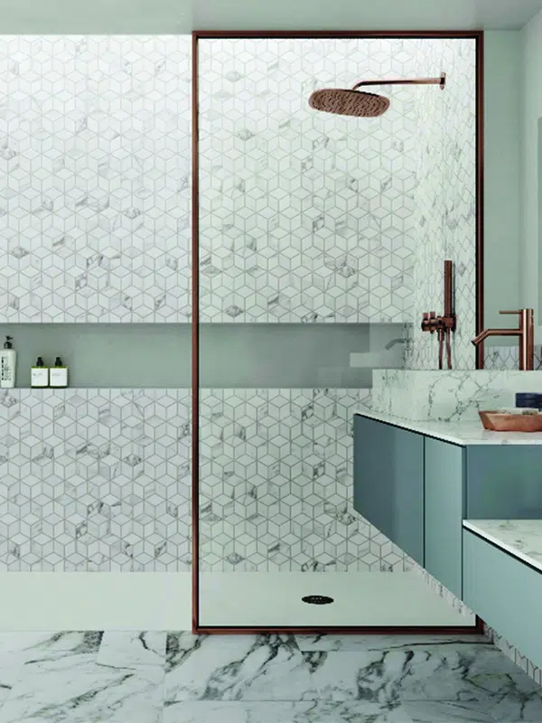 rose gold shower screen