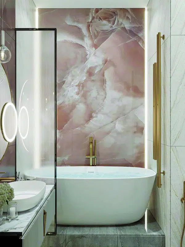 half shower screen reeded glass